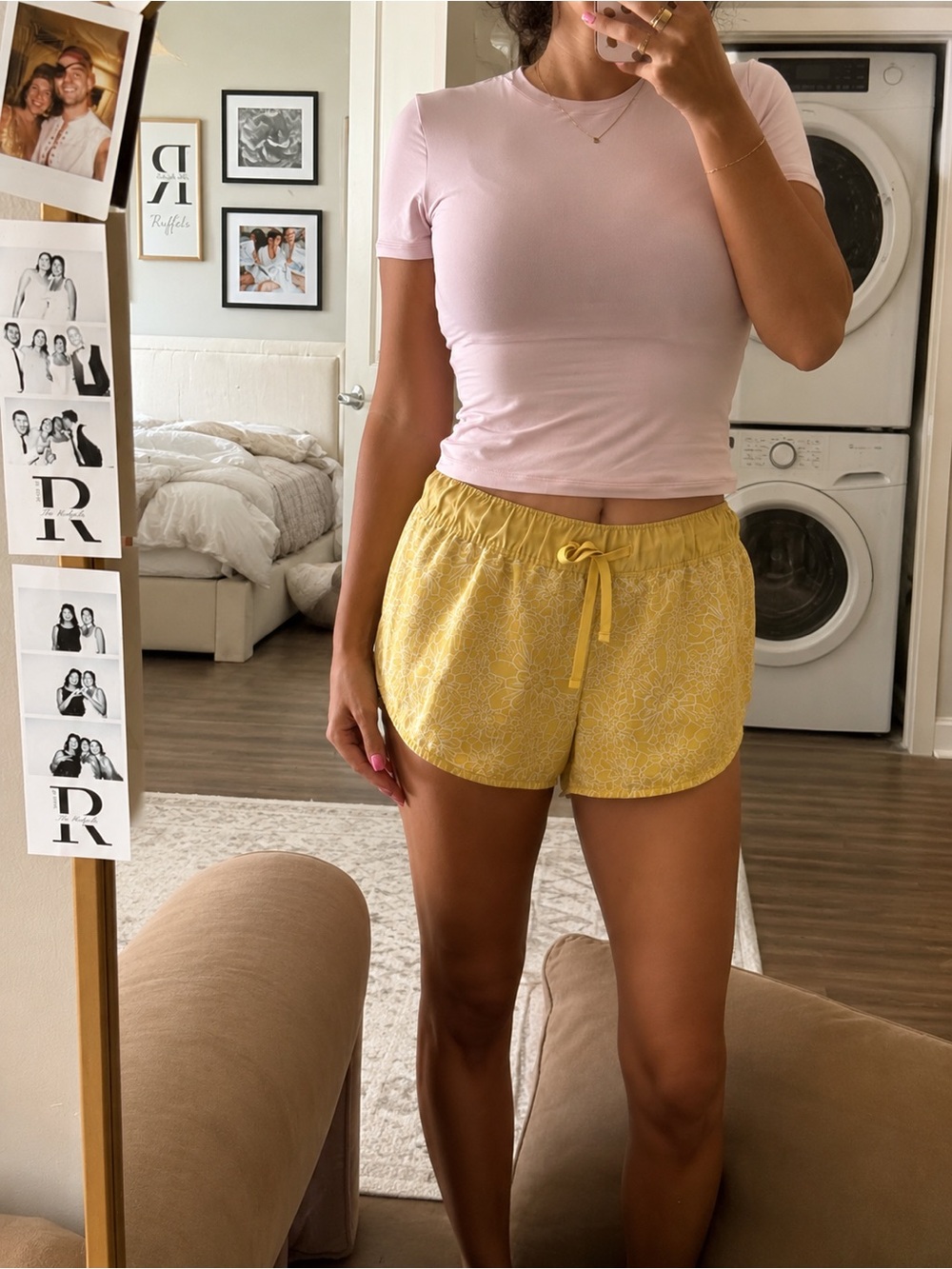 The North Face Yellow Women's Mesh-Lined Shorts